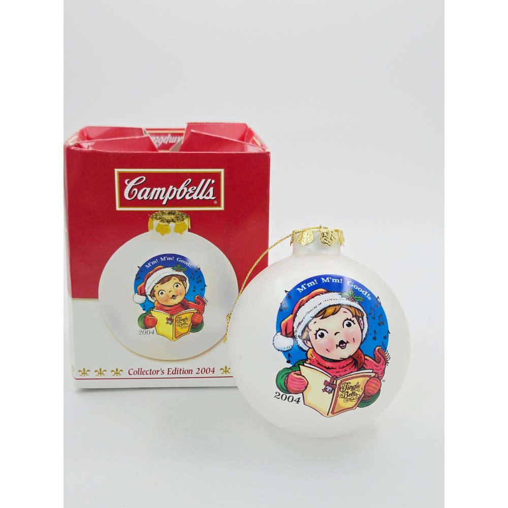 Campbells Kids Christmas Ornament 2004 Collectors Edition Caroler Glass Ball